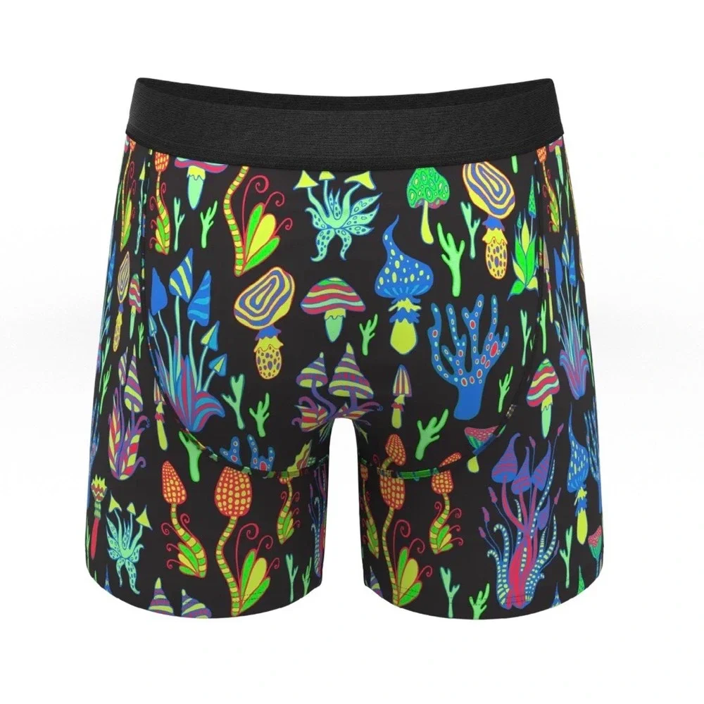 Shinesty Mens Ball Hammock Boxer Briefs The Super Shroom Mushroom Neon 3XL NEW